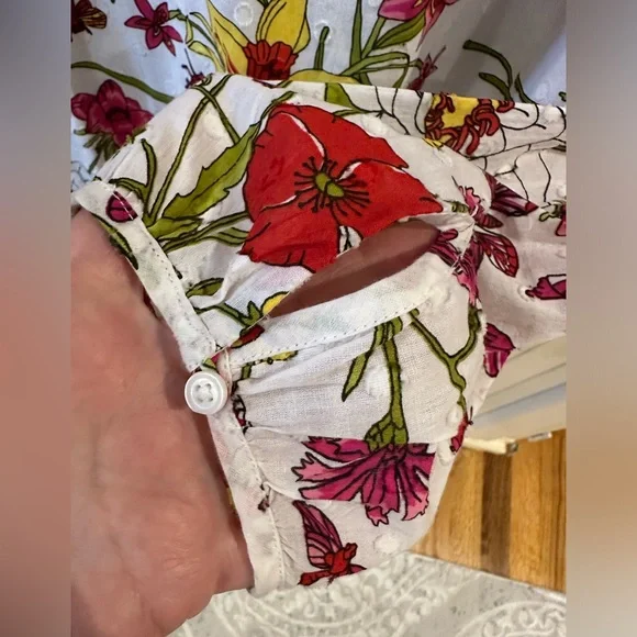 Talbots Floral Blouse - White, Pink, Yellow, Green - Picture 7 of 13